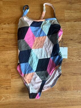 Carve Designs Kids Geometric One-Piece Swimsuit - Pink, Blue, Navy, Peach, Mint